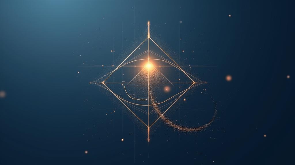 골든 비율 원칙을 상징하는 추상적인 AI 컨설팅 이미지